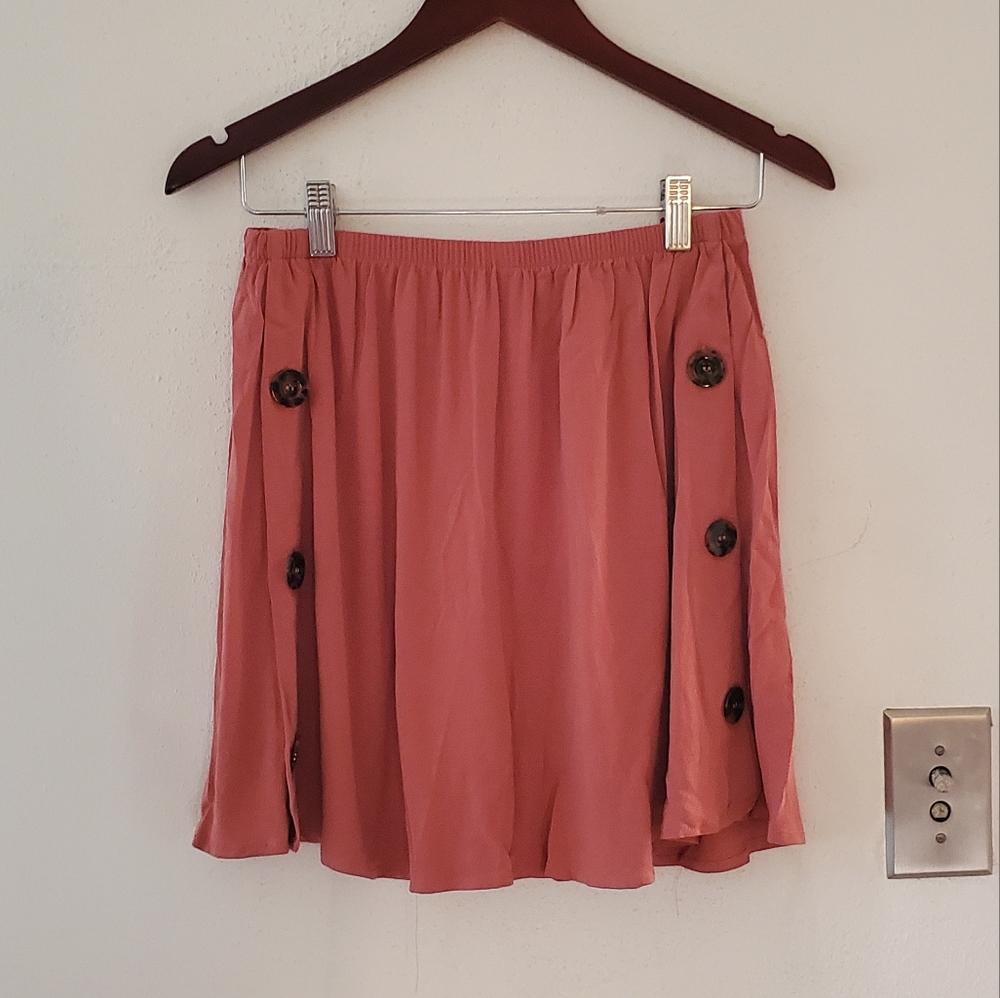 Toluca Victoria Side-Button Skirt - clay
